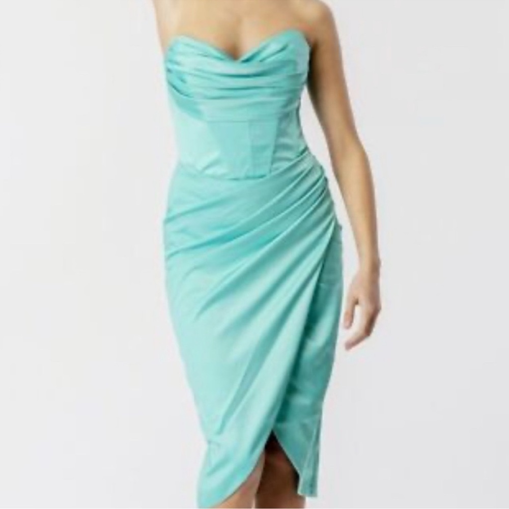 Bardot Jamila Corset Dress, Size 4, Teal NWT